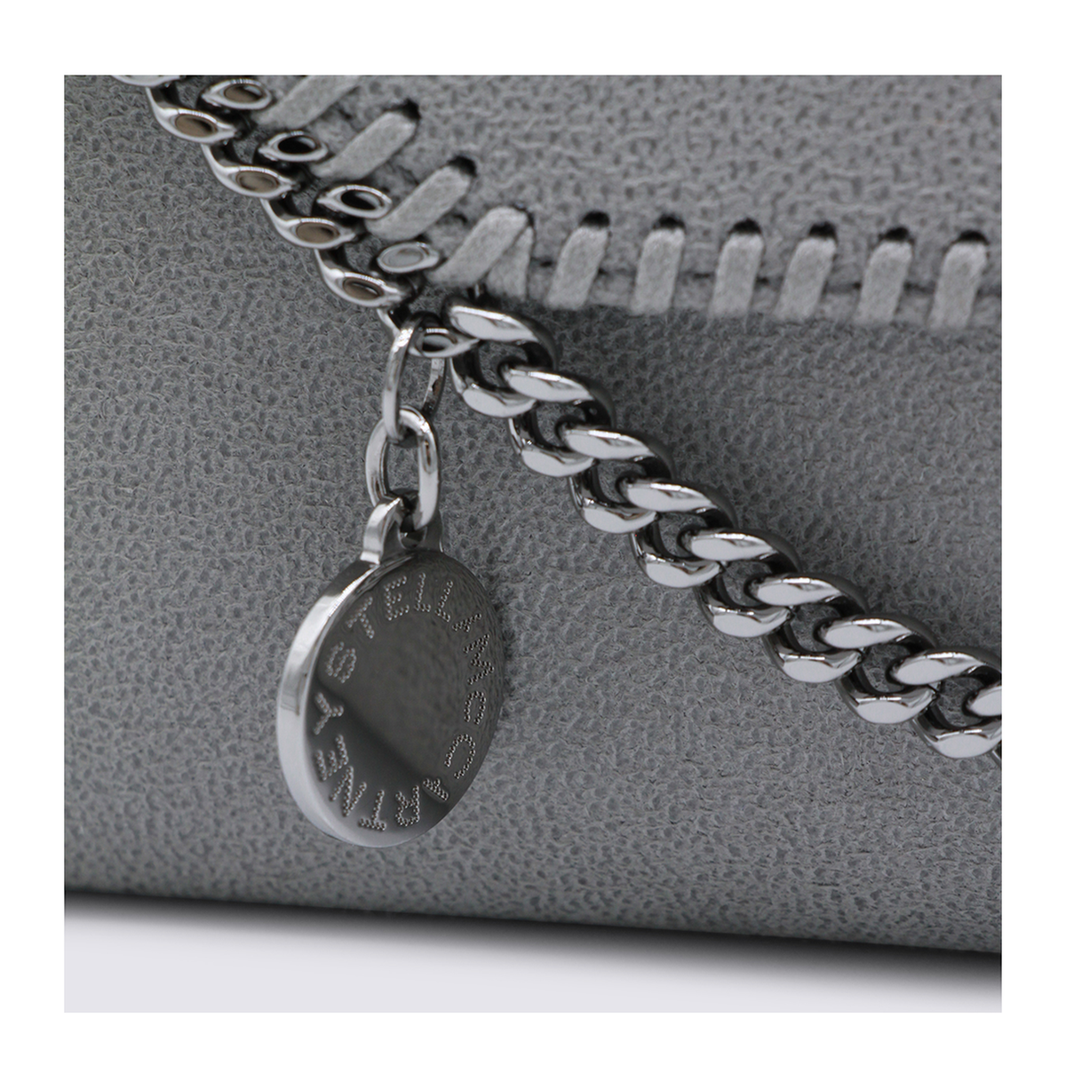 Falabella Continental Wallet With Chain - Light Grey