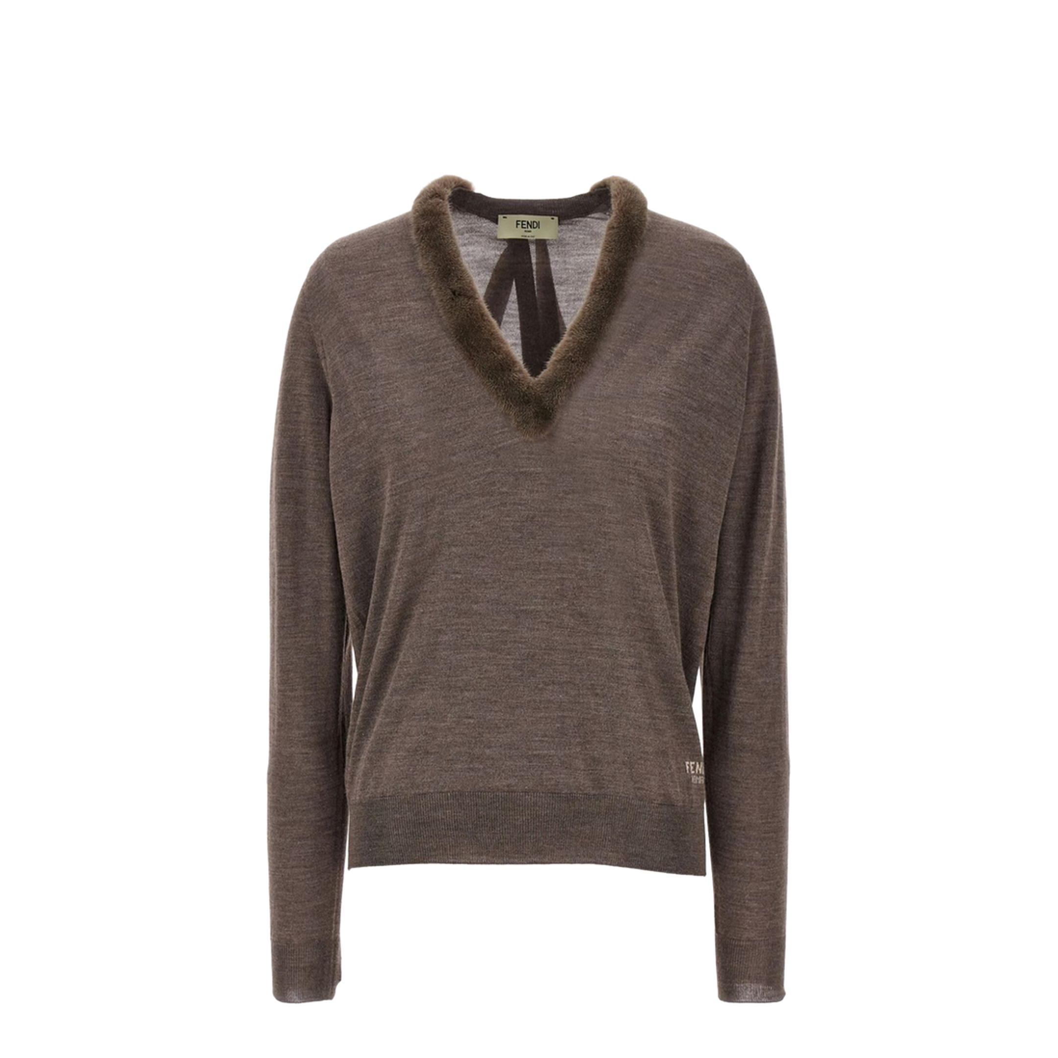 MAYFEYR - Fendi - Wool And Silk V-Neck Jumper - FZXC82ATPE
