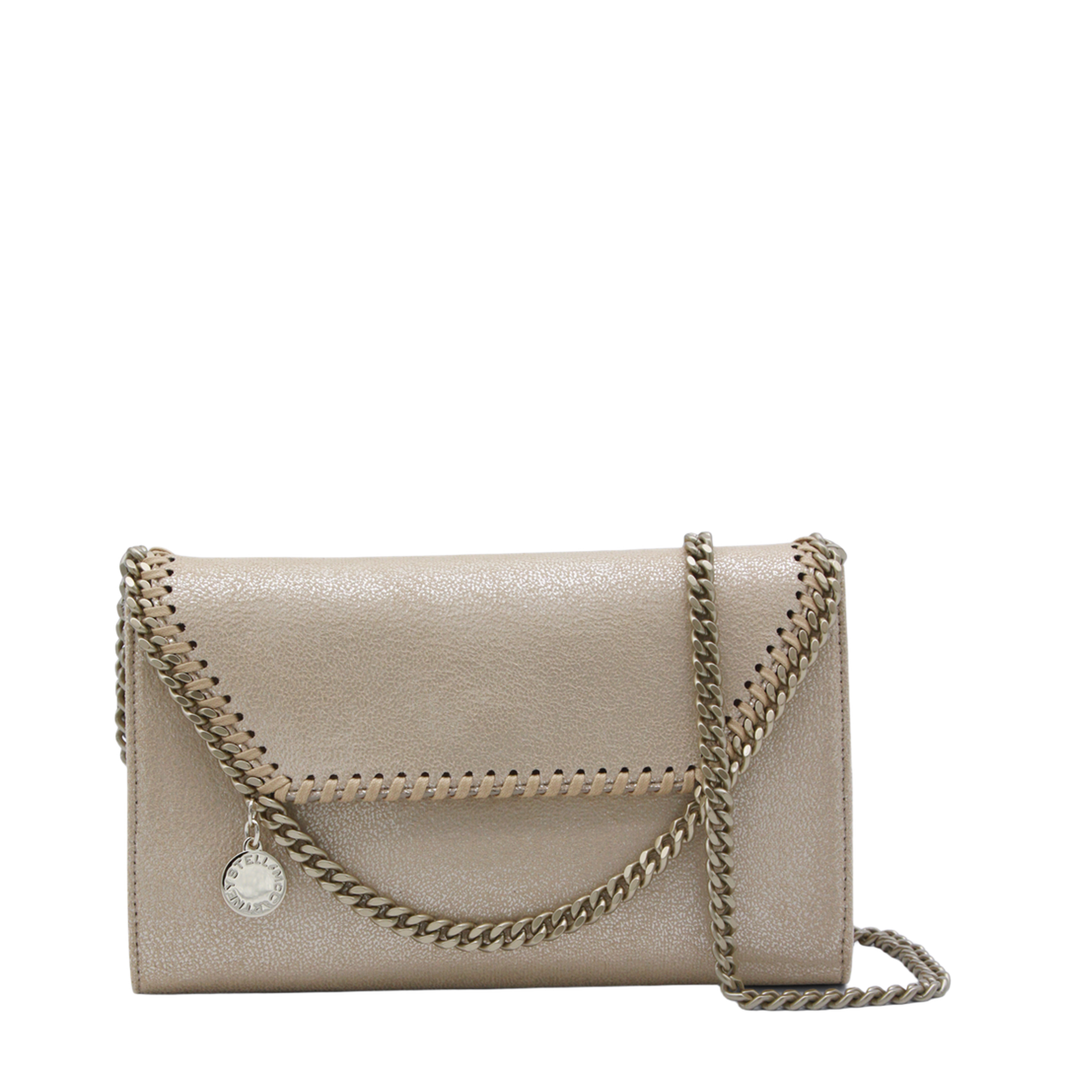 Falabella Polyester Wallet On Chain - Gold