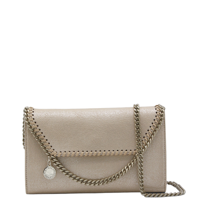 Falabella Polyester Wallet On Chain - Gold