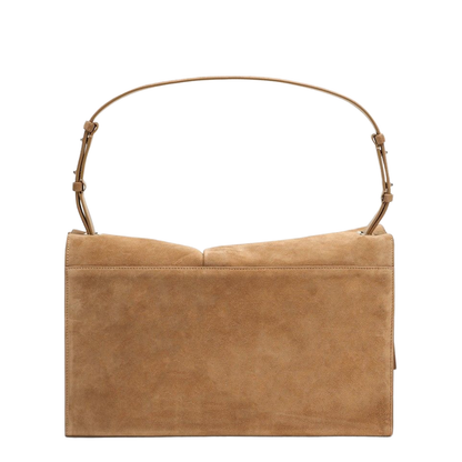 Baggy Small Beige Shoulder Bag in Suede