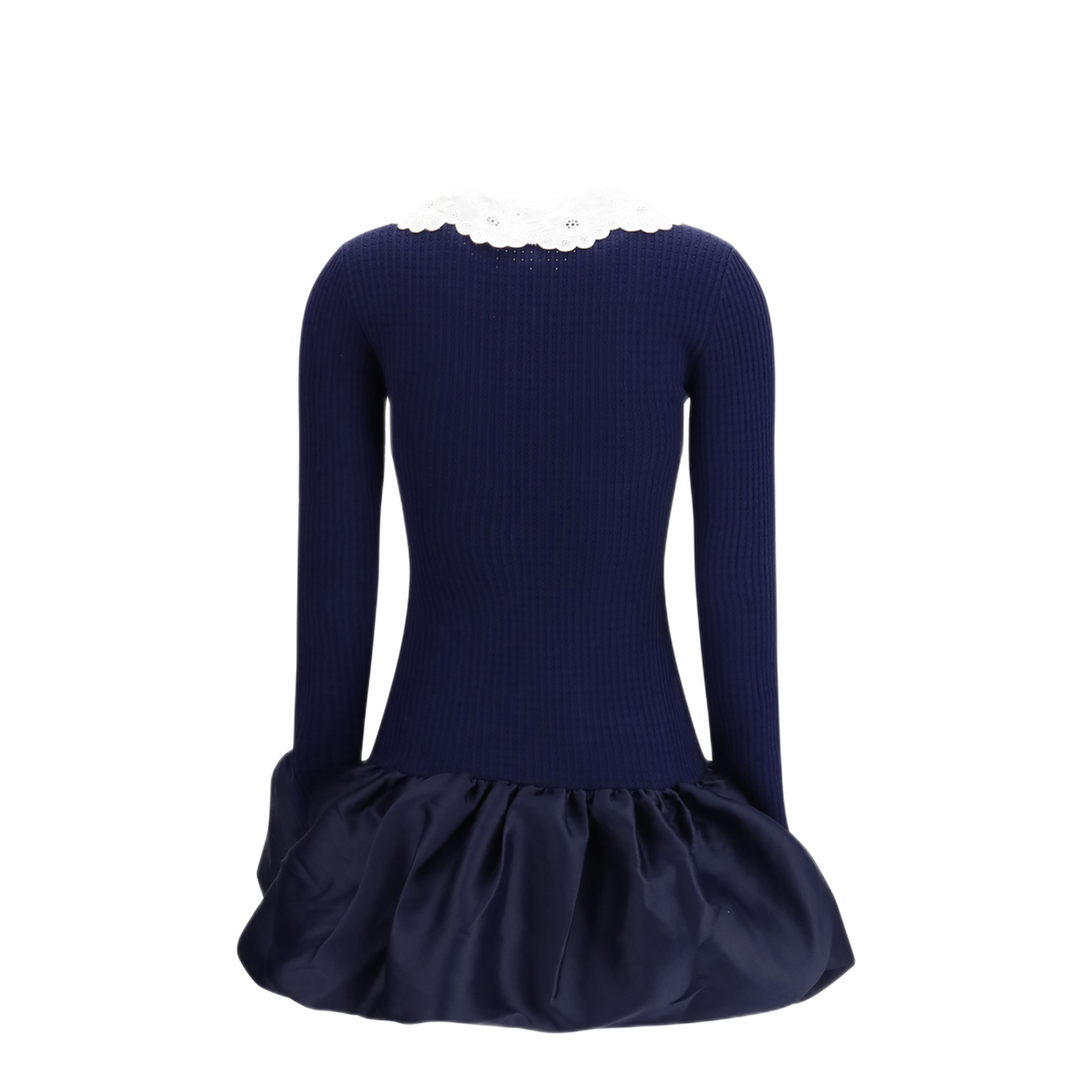 MAYFEYR - Self Portrait - Knit Taffeta Mini Dress - RS26106SBNNAVY