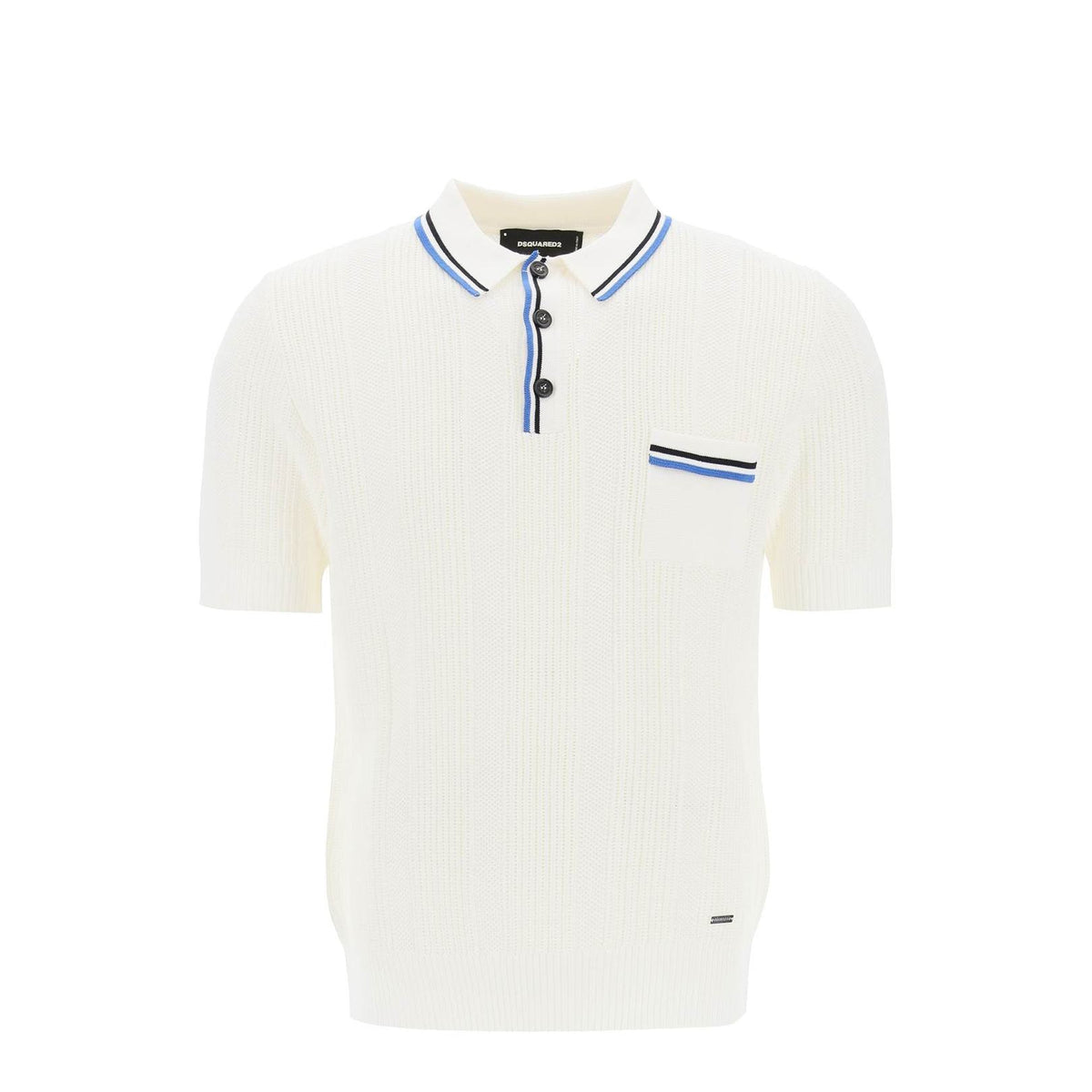 Dsquared2 perforated knit polo shirt