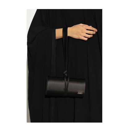 Satin Black Top Handle Bag