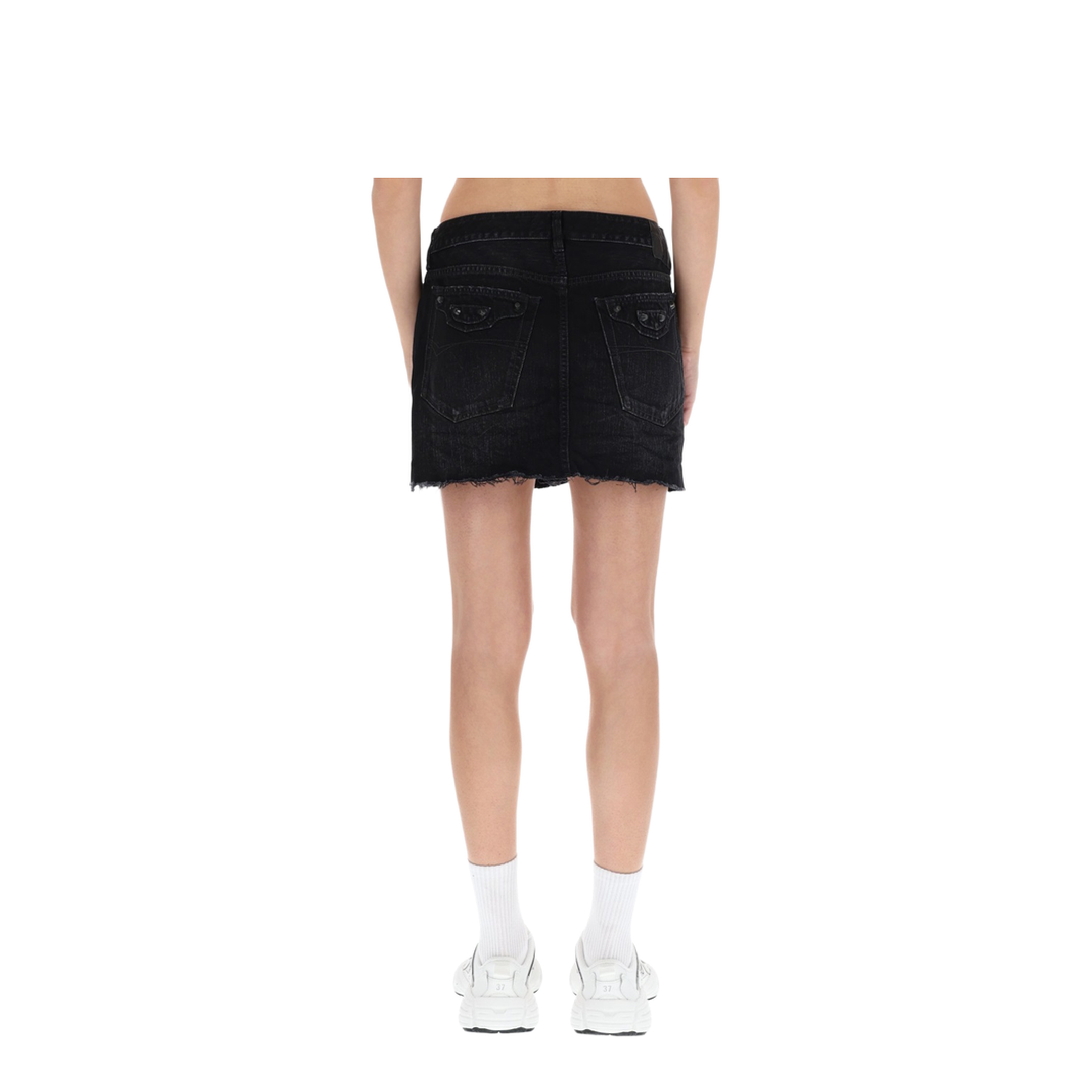 Black Denim City Mini Skirt