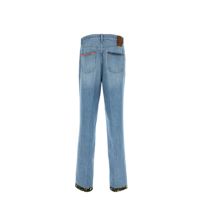 Denim Jeans with Printed Edges