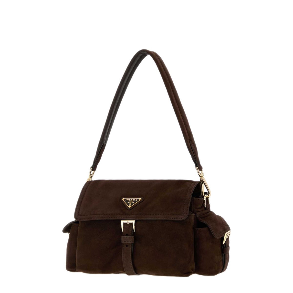 MAYFEYR - Prada - Dark Brown Suede Shoulder Bag - 1BD394VNOO008F0003