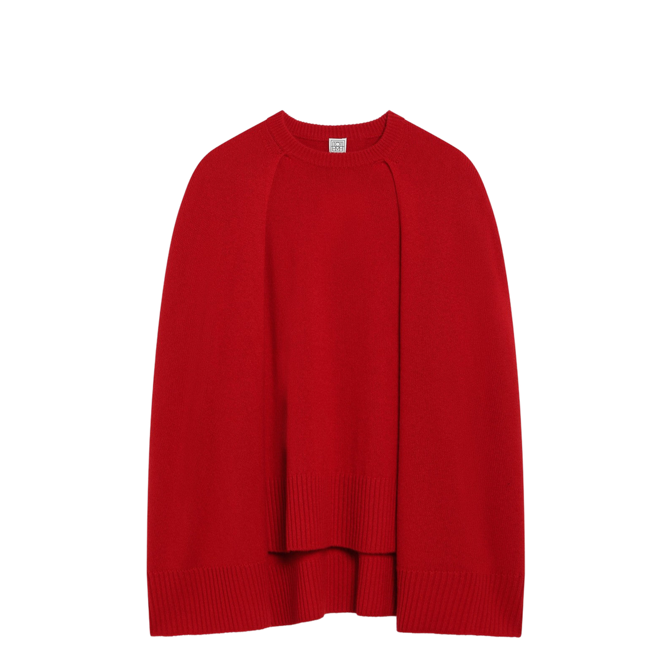 MAYFEYR - Toteme - Red Cashmere Cape Sweater - 261-WRT0635YA0235344