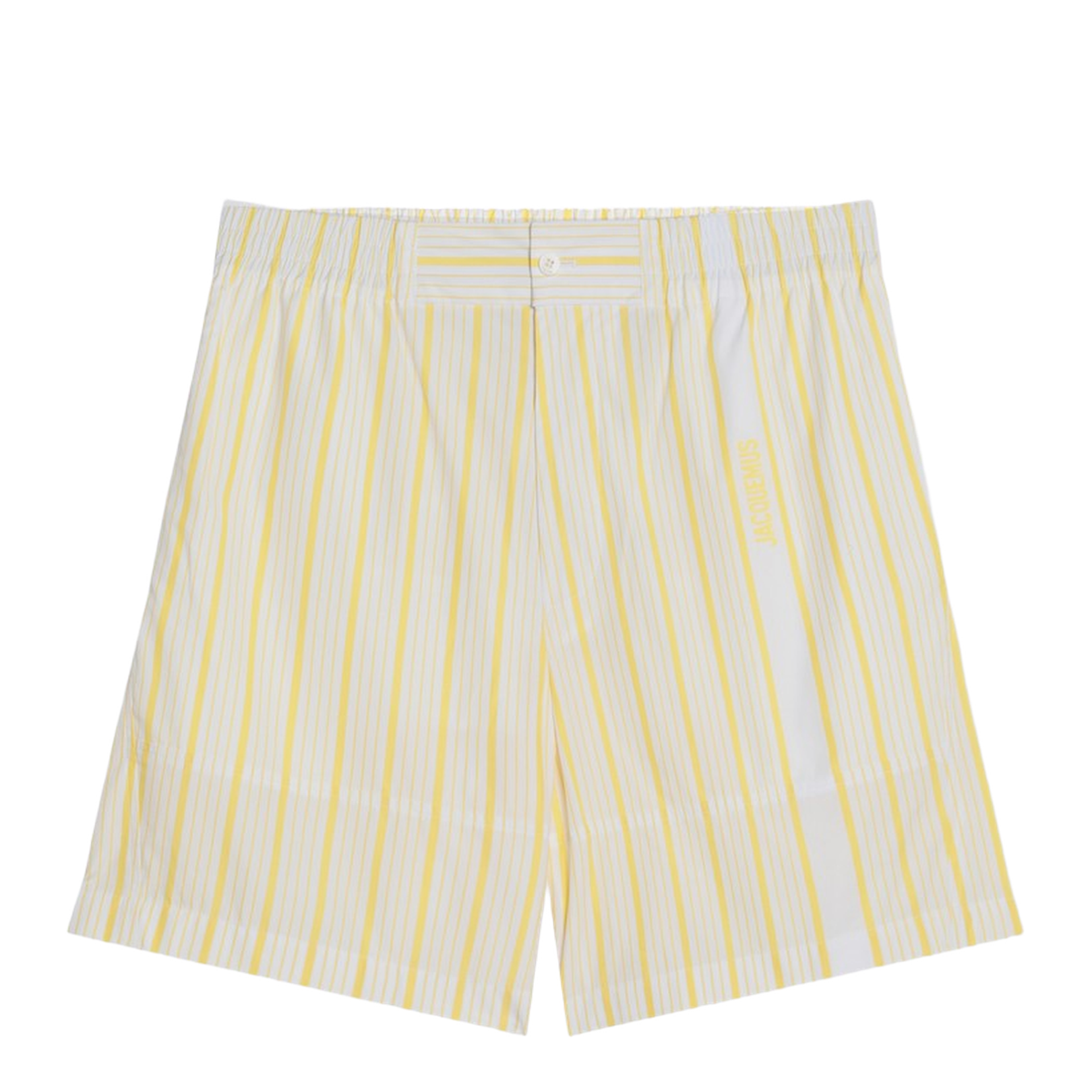 White and Yellow Striped Bermuda Shorts