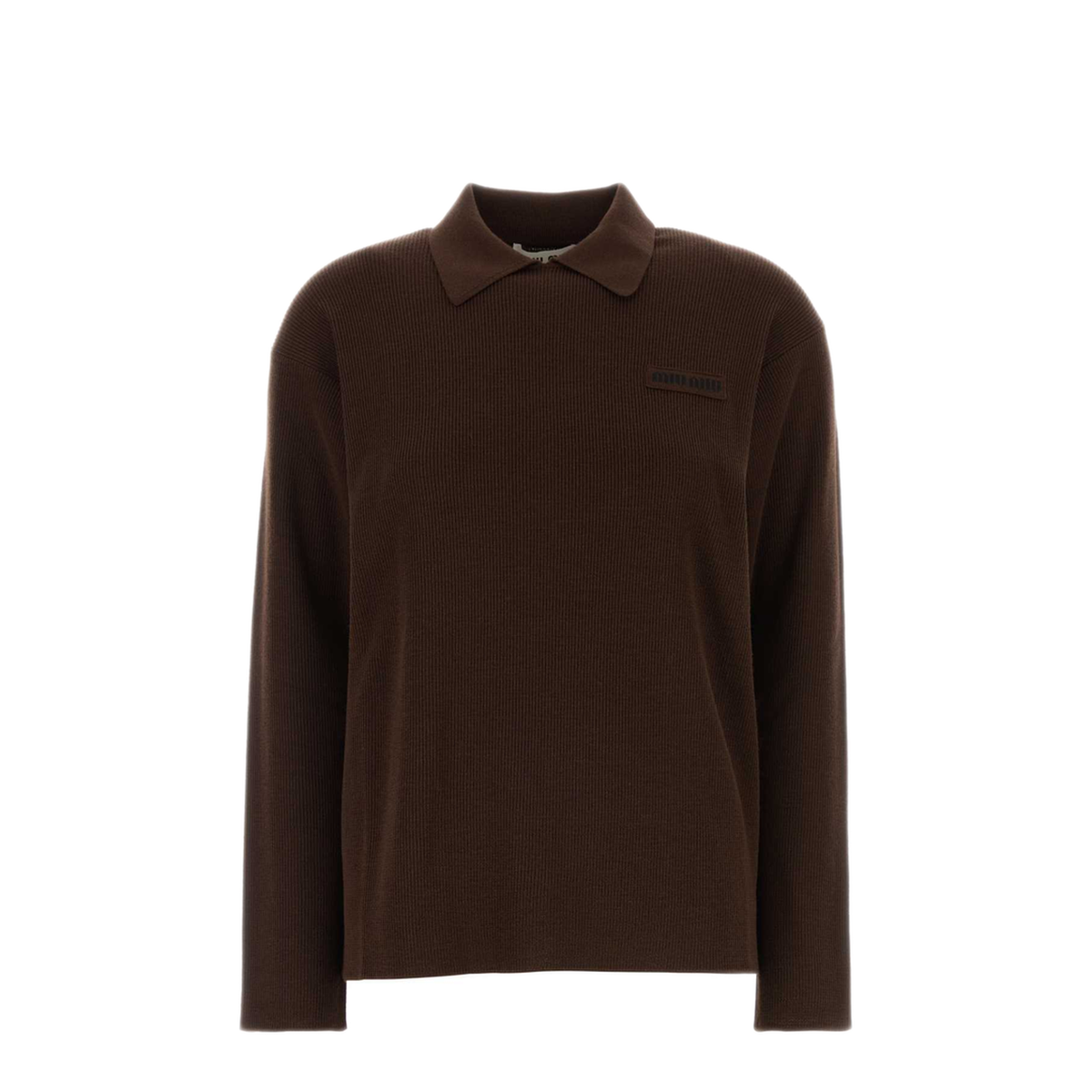 MAYFEYR - Miu Miu - Chocolate Wool Polo Shirt - MML05USOOO1903F0324