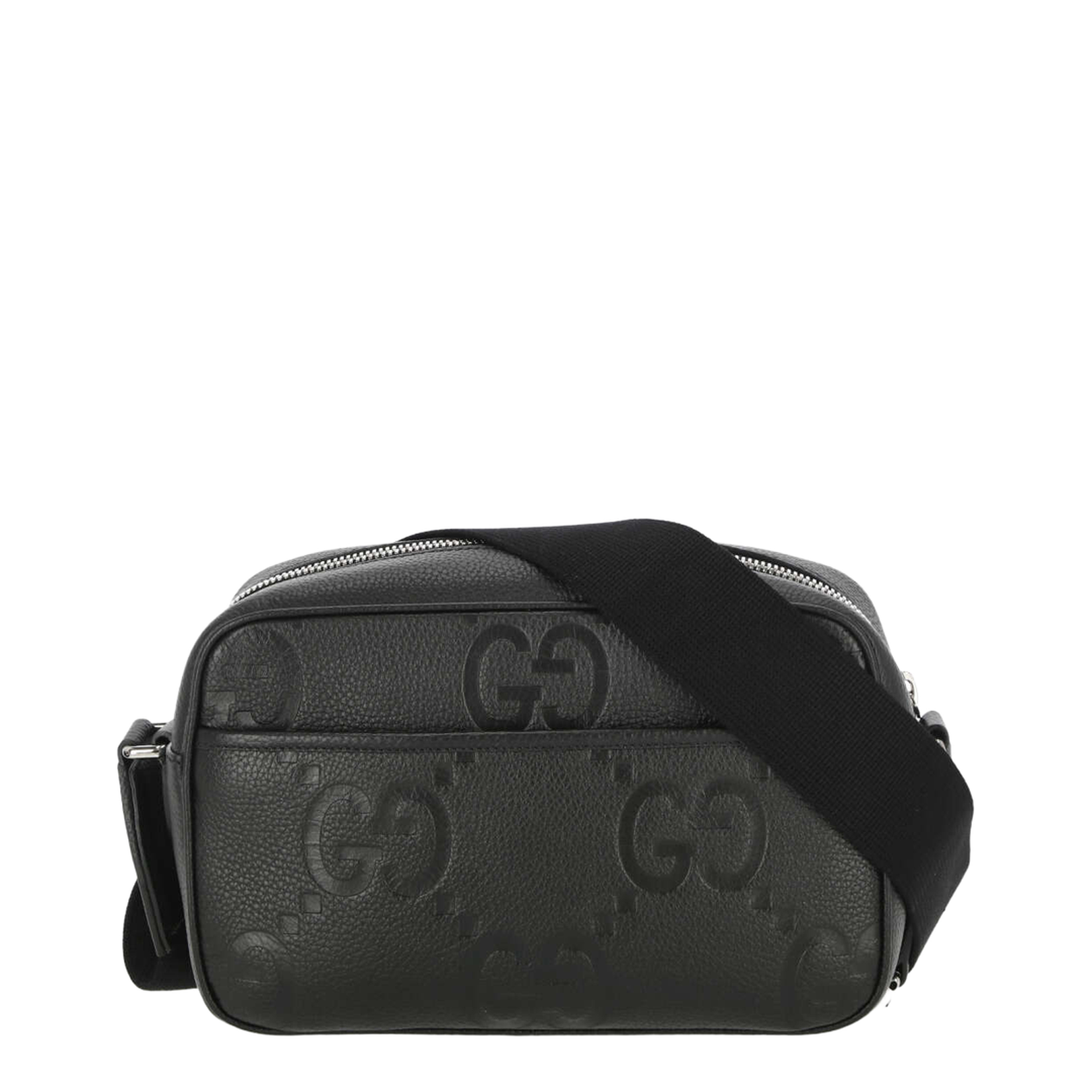 GG Jumbo Leather Shoulder Bags - Black