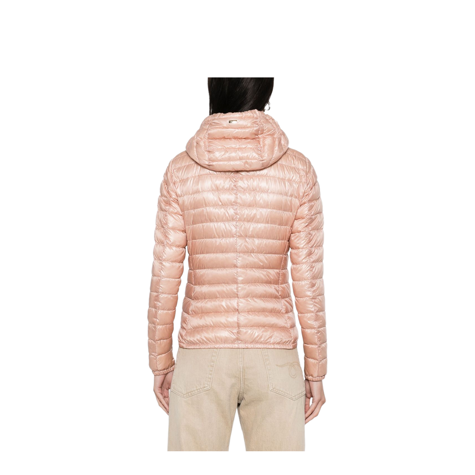 Pink Nylon Short Down Jacket
