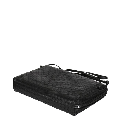 Intrecciato Slim Leather Crossbody Bags - Black