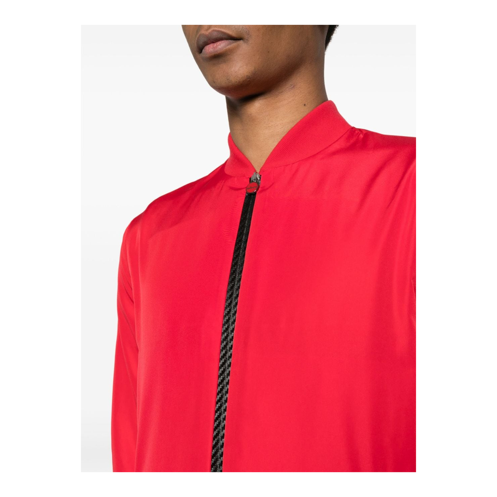 Crimson Red Baseball Collar Jacket