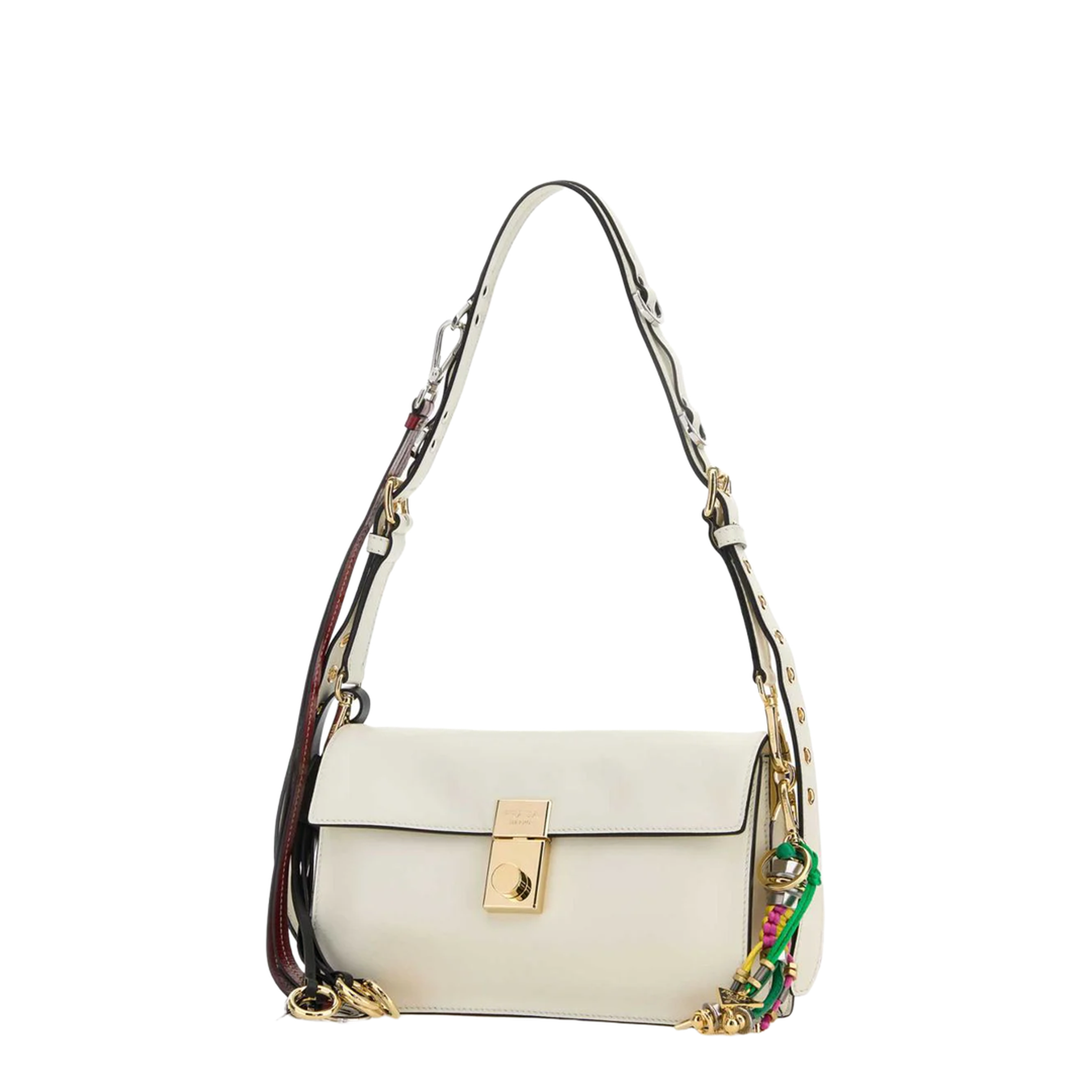 White Leather Small Soft Sound Shoulder Bag