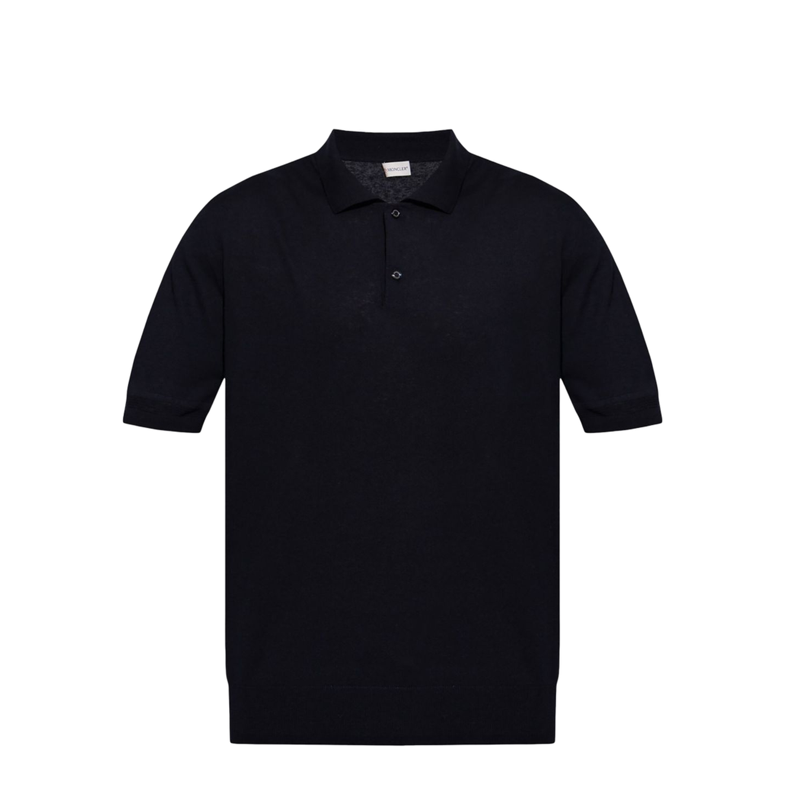 Navy Blue Silk & Linen Knit Polo Shirt