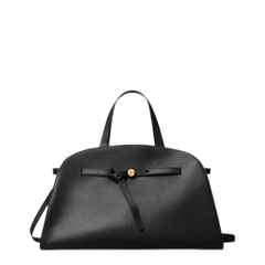 Romy Calf Leather Boston Bag - Black