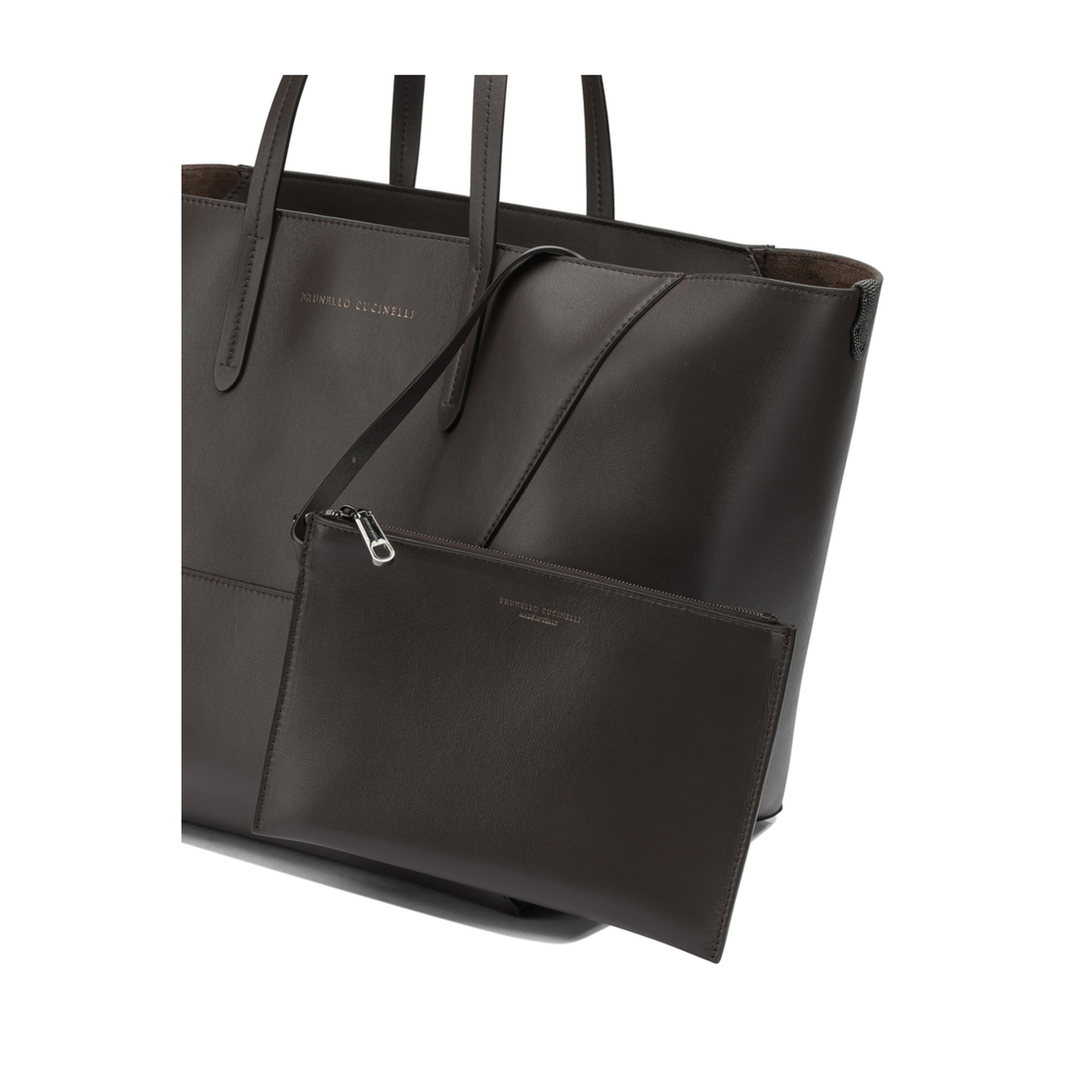 Brown Tote Bag With Logo Lettering On The Front