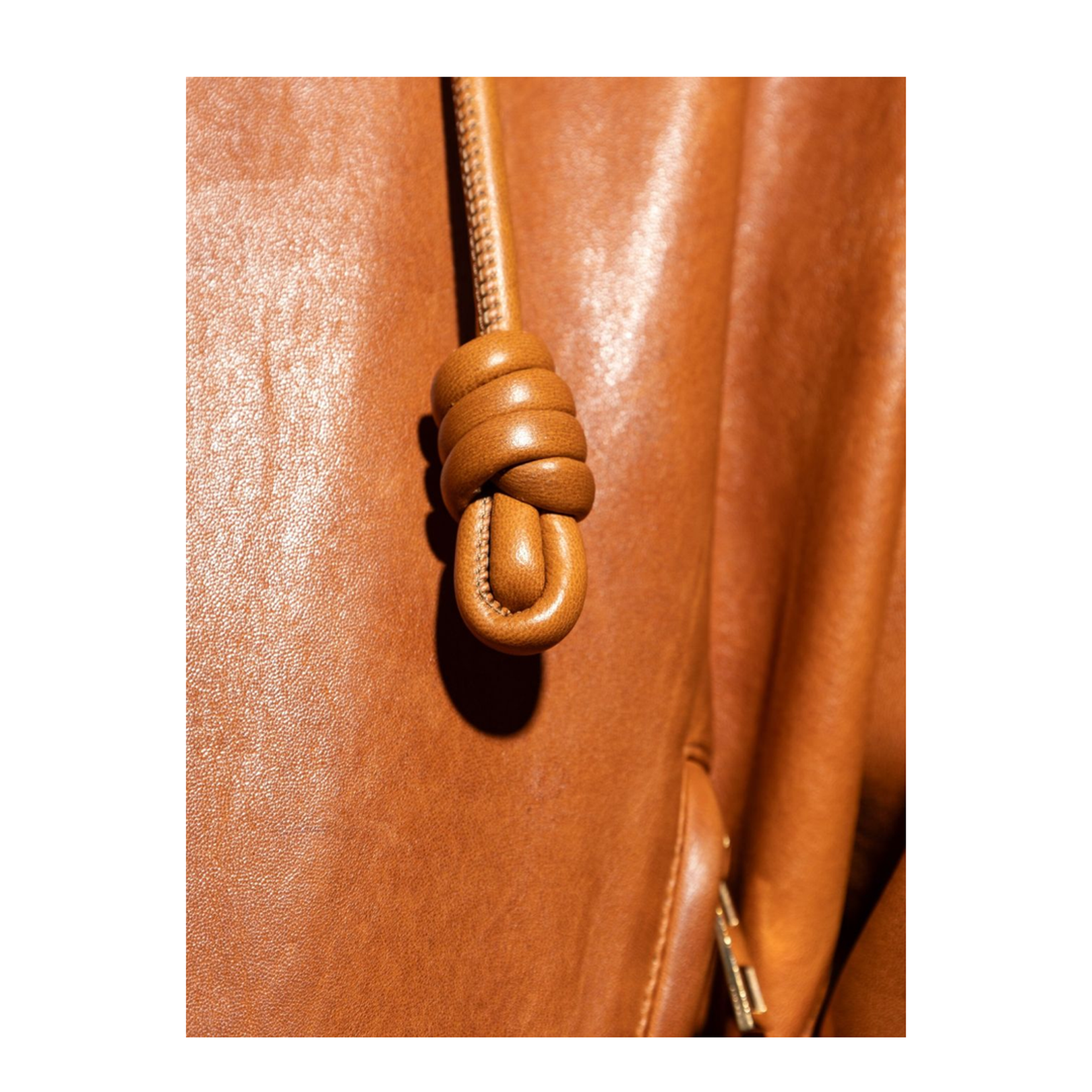 Hooded Jacket in Nappa Lambskin Brown