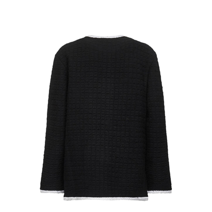 Wool Blend Cardigan in Black
