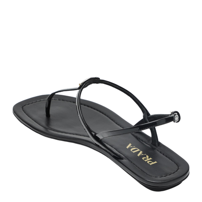 Black Patent Thong Sandal