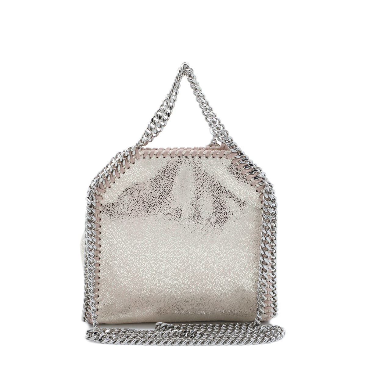Falabella Tiny Crystal Cage Tote Bag - Silver