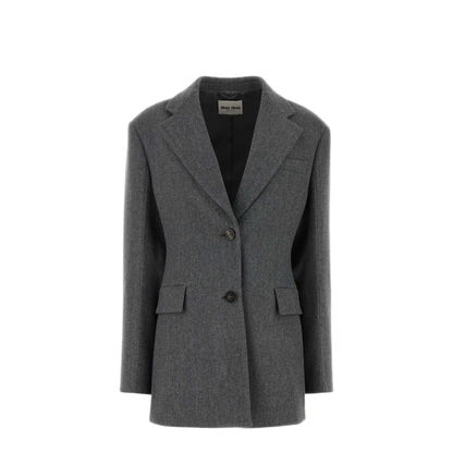 MAYFEYR - Miu Miu - Dark Grey Wool Blazer - MH1952SOOO11H4F063H