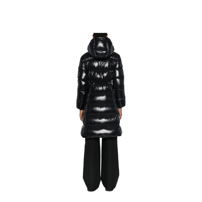 Black Bellevue Hooded Down Jacket
