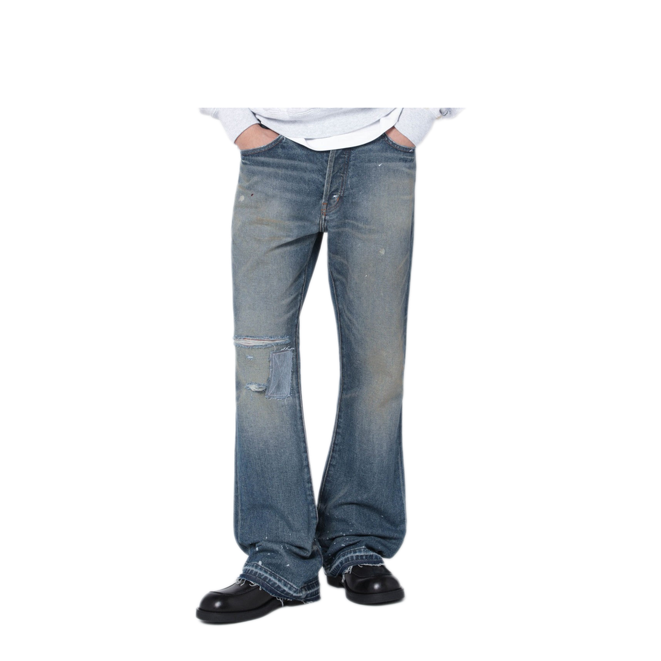 MAYFEYR - Gallery Dept. - Faded Indigo Jeans With Rips - D646-40038DEIN