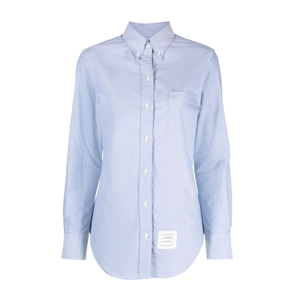 Light Blue Cotton Logo Patch Shirt