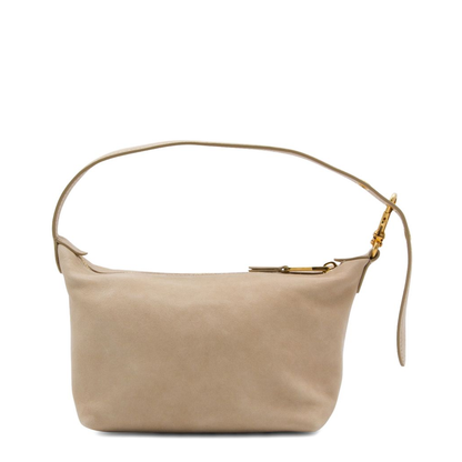 Leather Pouch Handbags - Beige