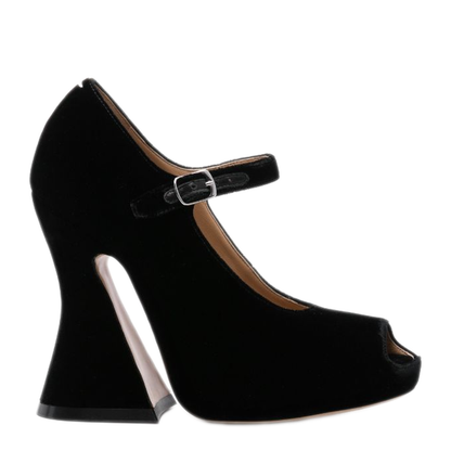 MAYFEYR - Maison Margiela - 125Mm Velvet Peep-Toe Sandals - S58WL0263P1788T8013