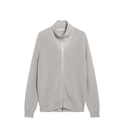 MAYFEYR - Brunello Cucinelli - Jute-Colored Cotton Zip-Up Cardigan - M2873356COC7944