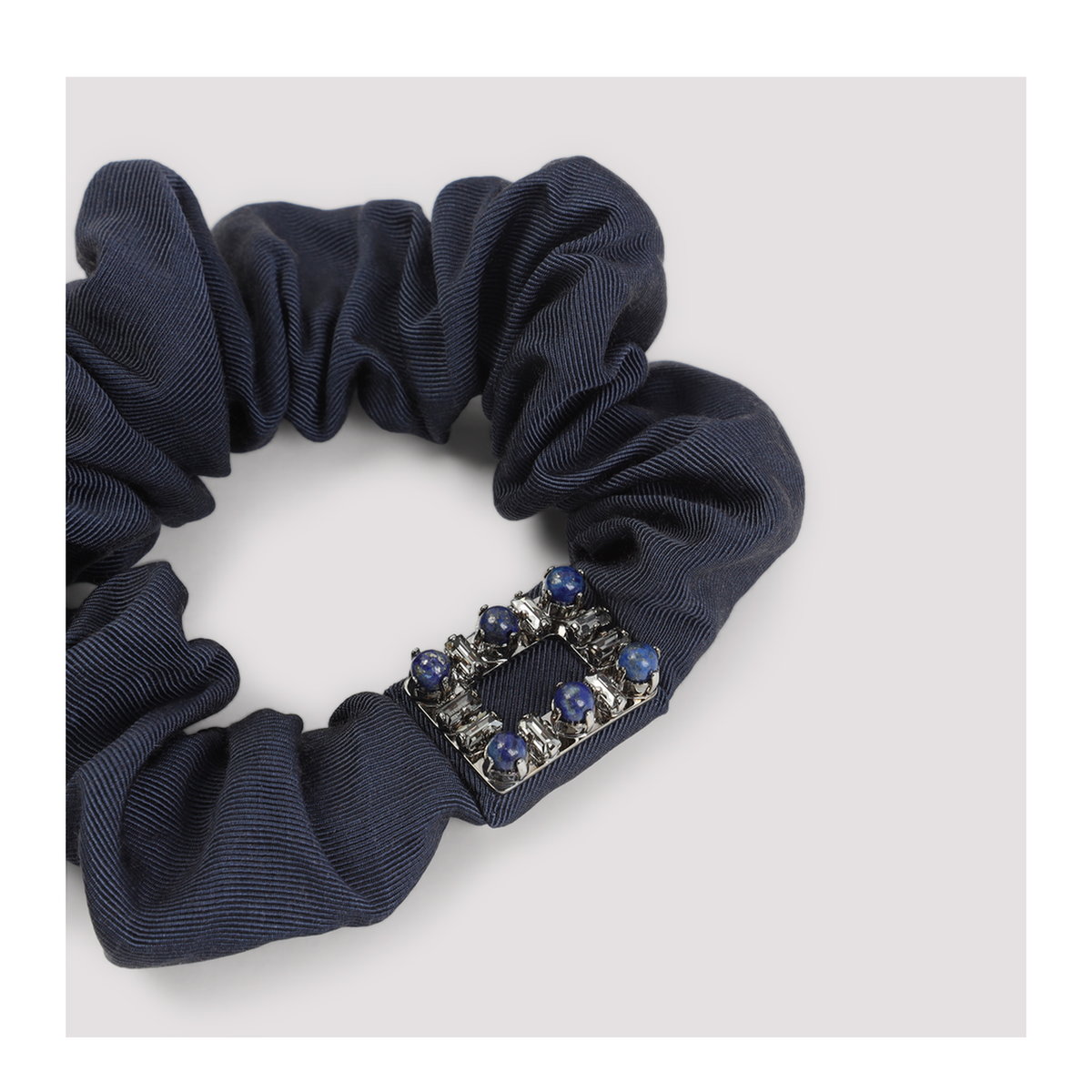 MAYFEYR - Roger Vivier - Tres Vivier Stone Blue Cotton Scrunchie - REWAC7000016N1U800