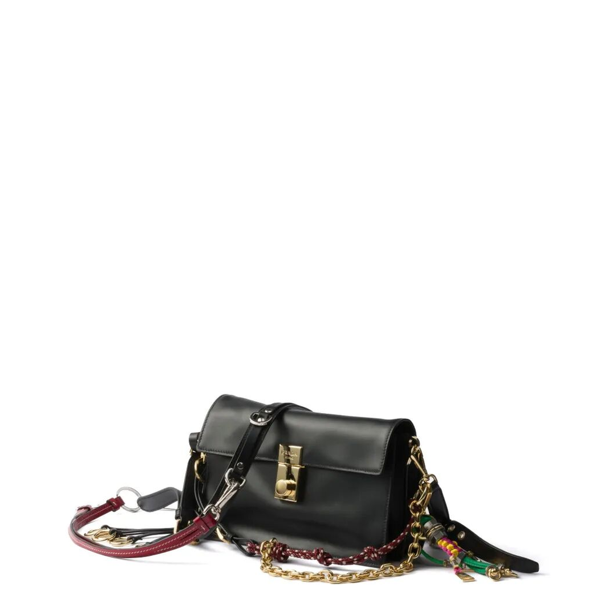 MAYFEYR - Prada - Soft Sound Small Leather Shoulder Bag With Charms - 1BD379VOO62C6A