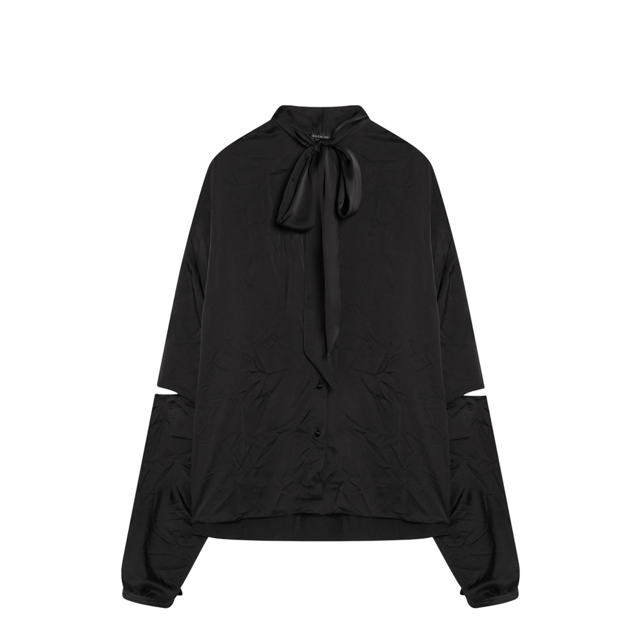 Shirt With Laces Closure In Black