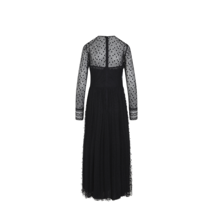 MAYFEYR - ALBERTA FERRETTI - Black Tulle Midi Dress - A041266200555
