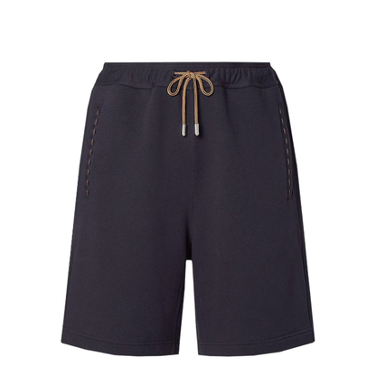 Navy Blue Cotton Bermuda Shorts