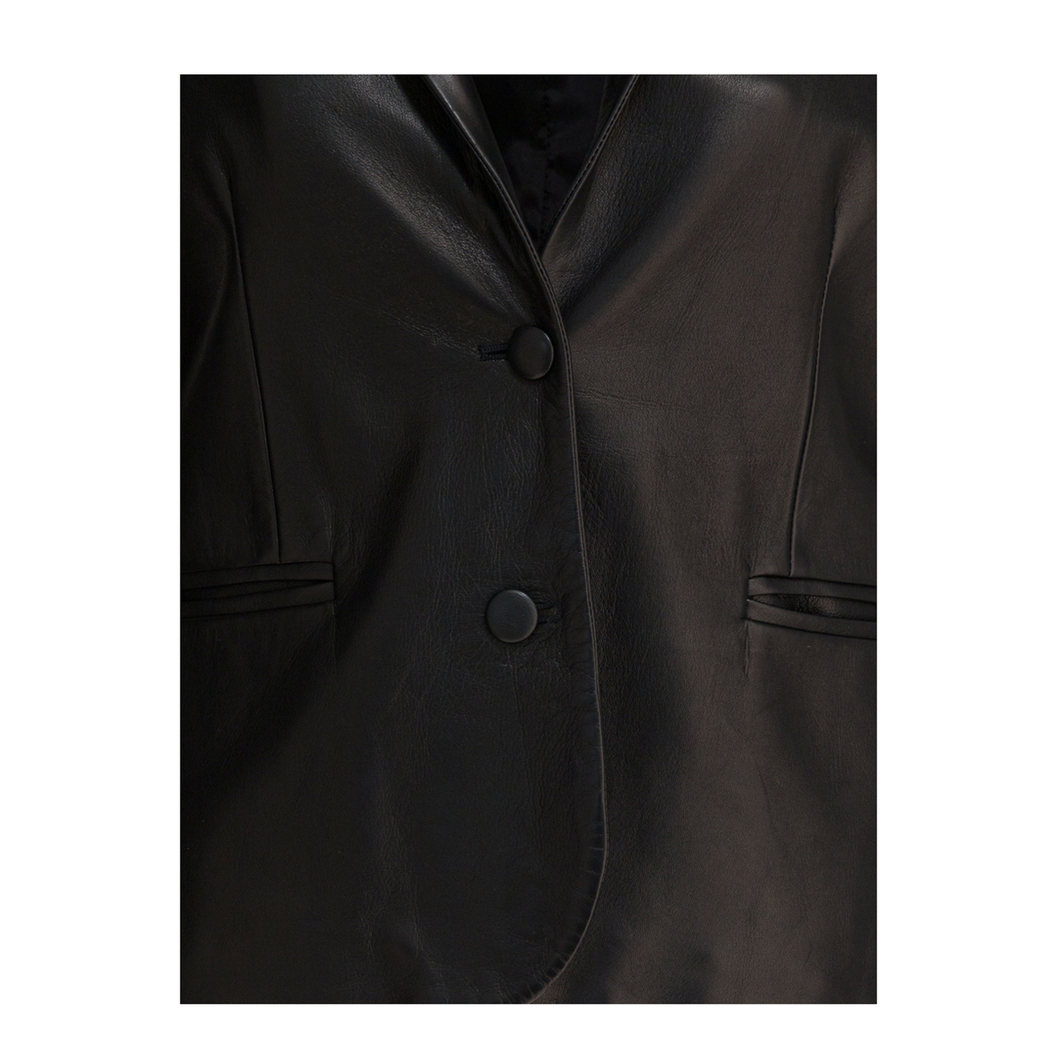 MAYFEYR - Semper - Single Breasted Leather Blazer - BLAZERLEATHERBLACK