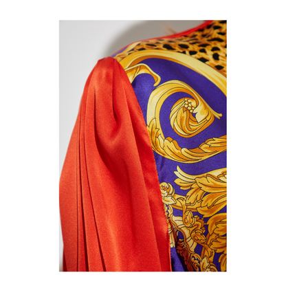 Cheetah Barocco Silk Lavallière Shirt