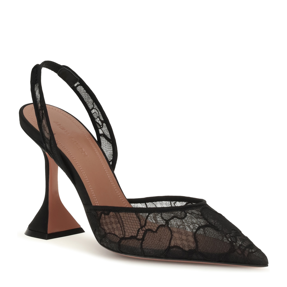 MAYFEYR - Amina Muaddi - Holli Lace Slingback Sandals - 12S357471HOLBLACKLACEB