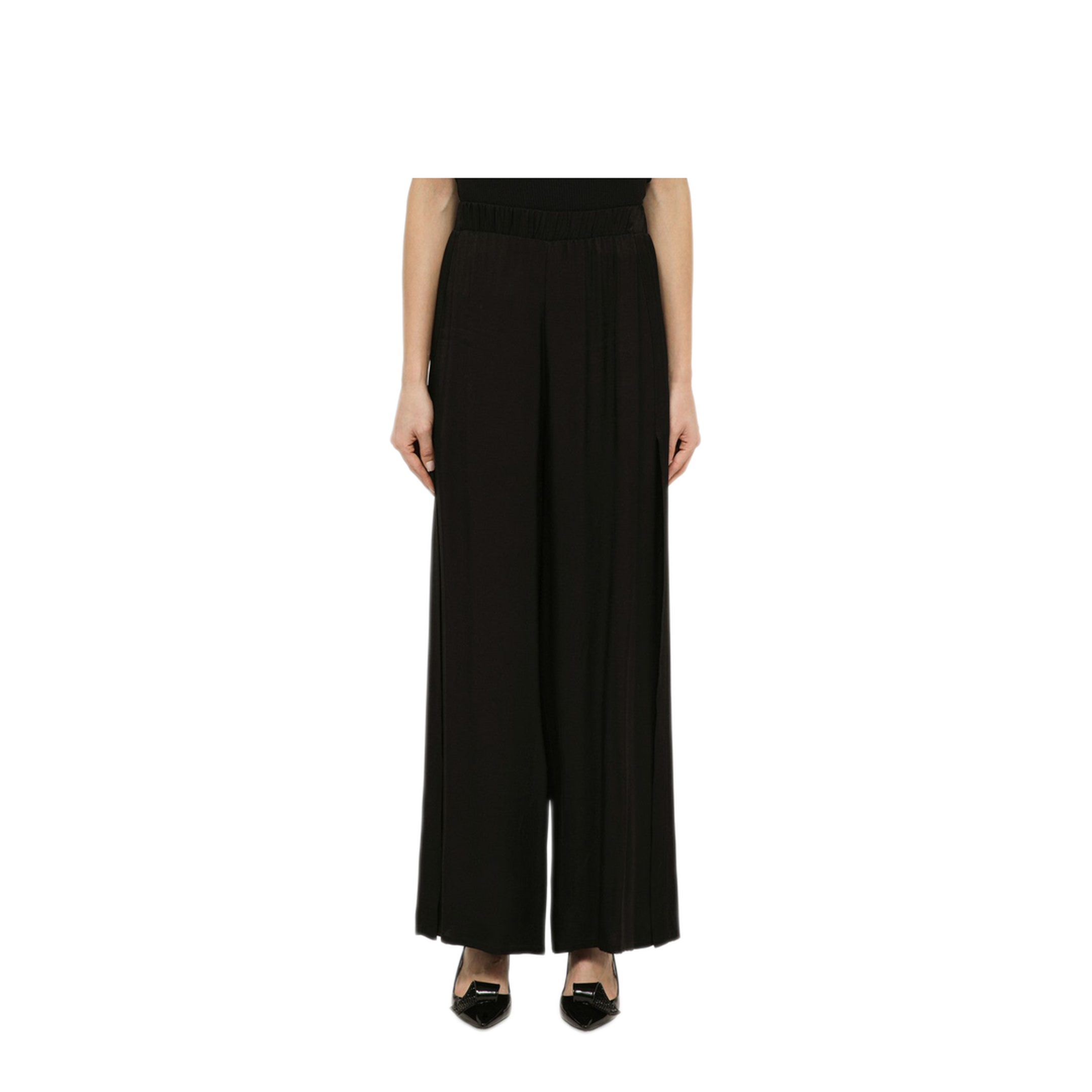 MAYFEYR - Federica Tosi - Black Viscose Palazzo Trousers - FTE24PA1190VI01420002