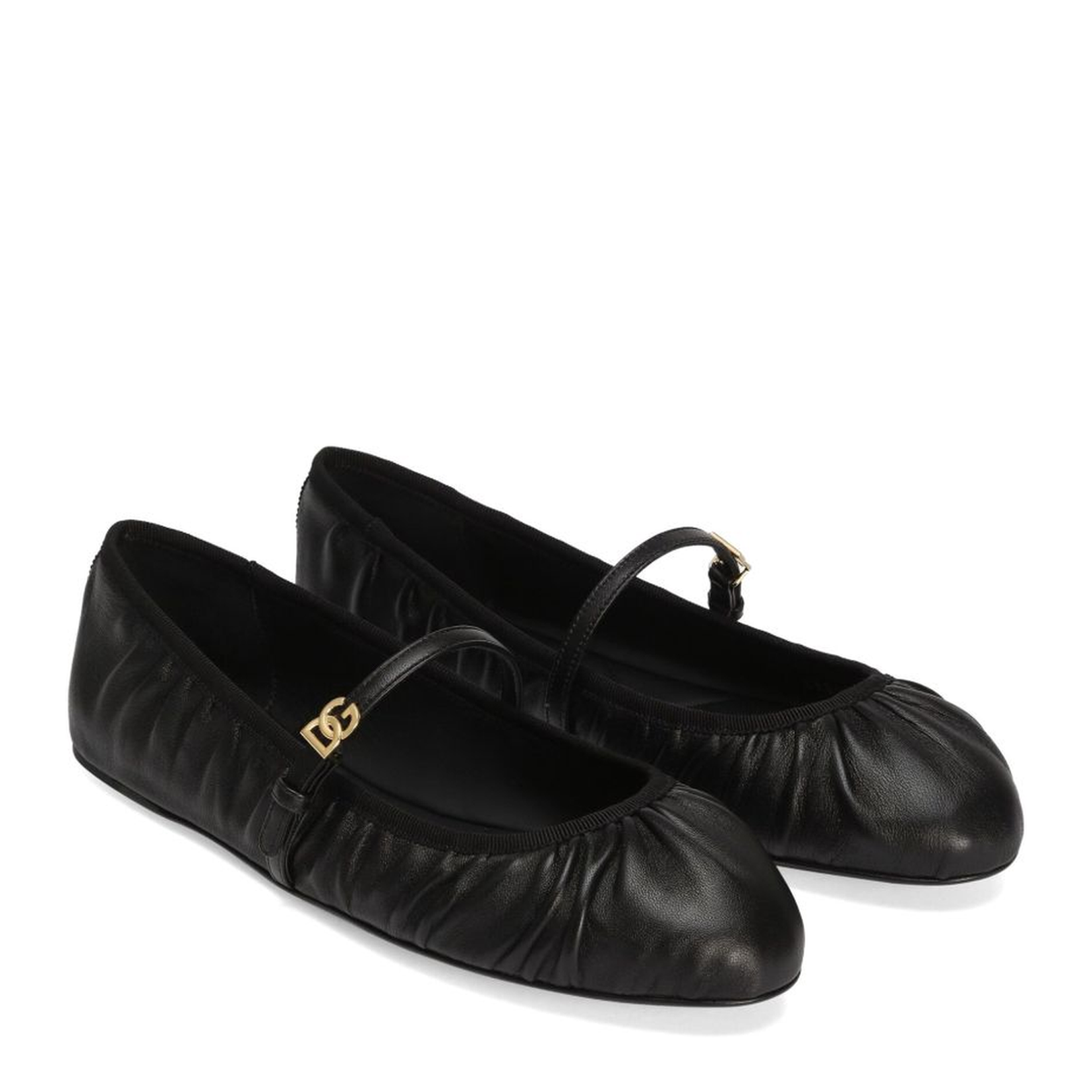 Nappa Leather Ballet Flats in Black