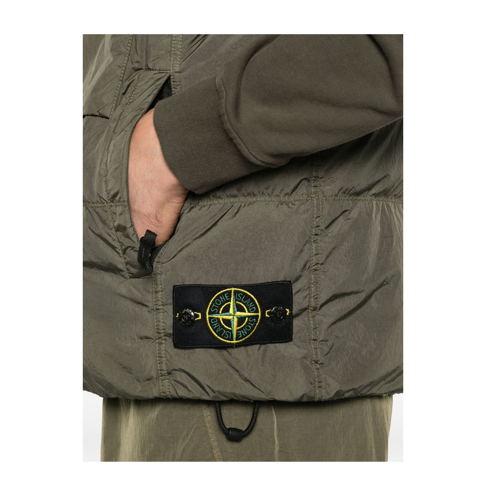 Down Vest in Recycled Nylon Rep