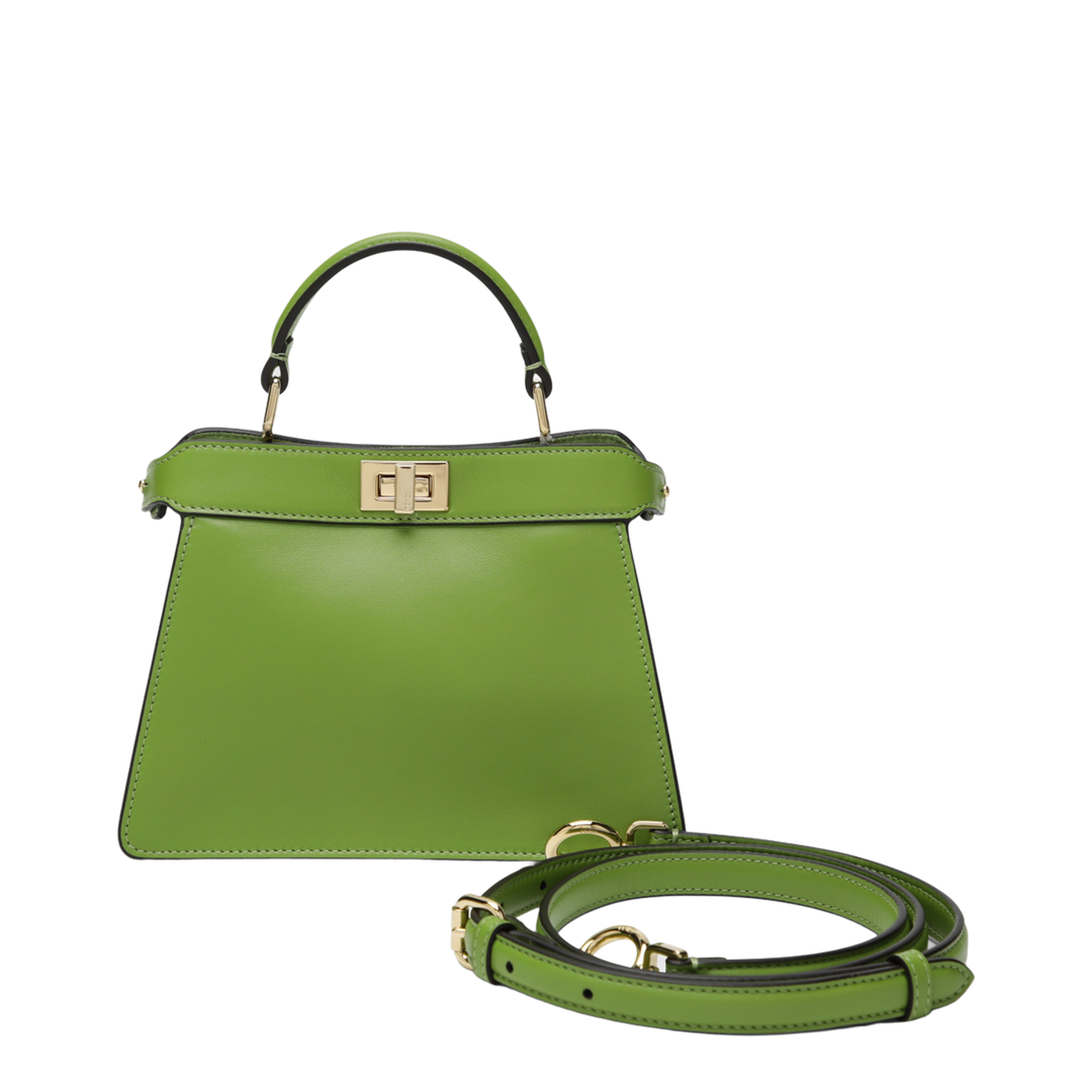 Peekaboo ISeeU Petite Bag in Green Forest Leather