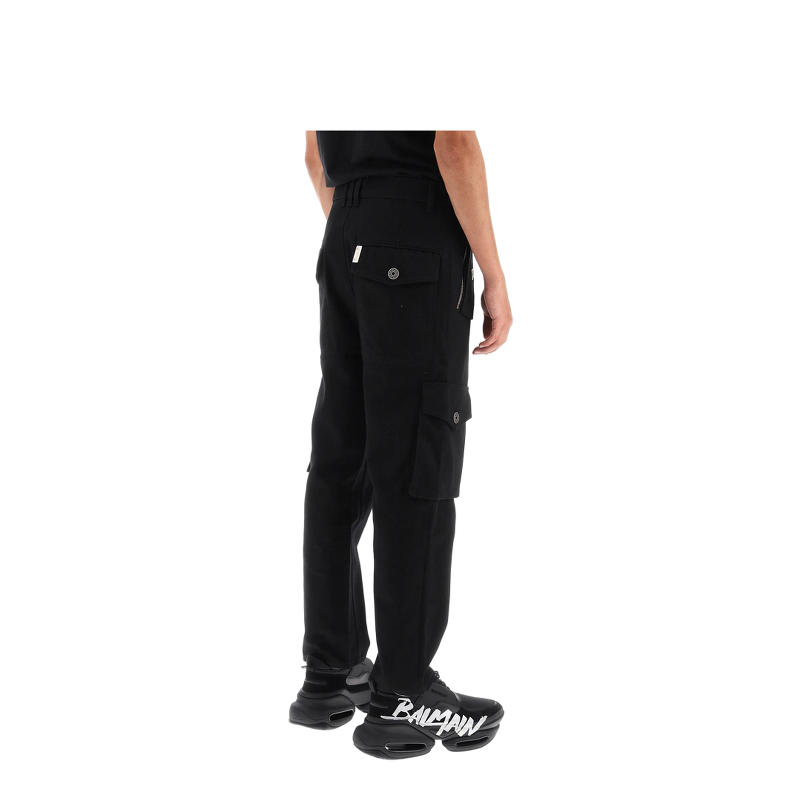 Cargo Trousers in Black Fabric