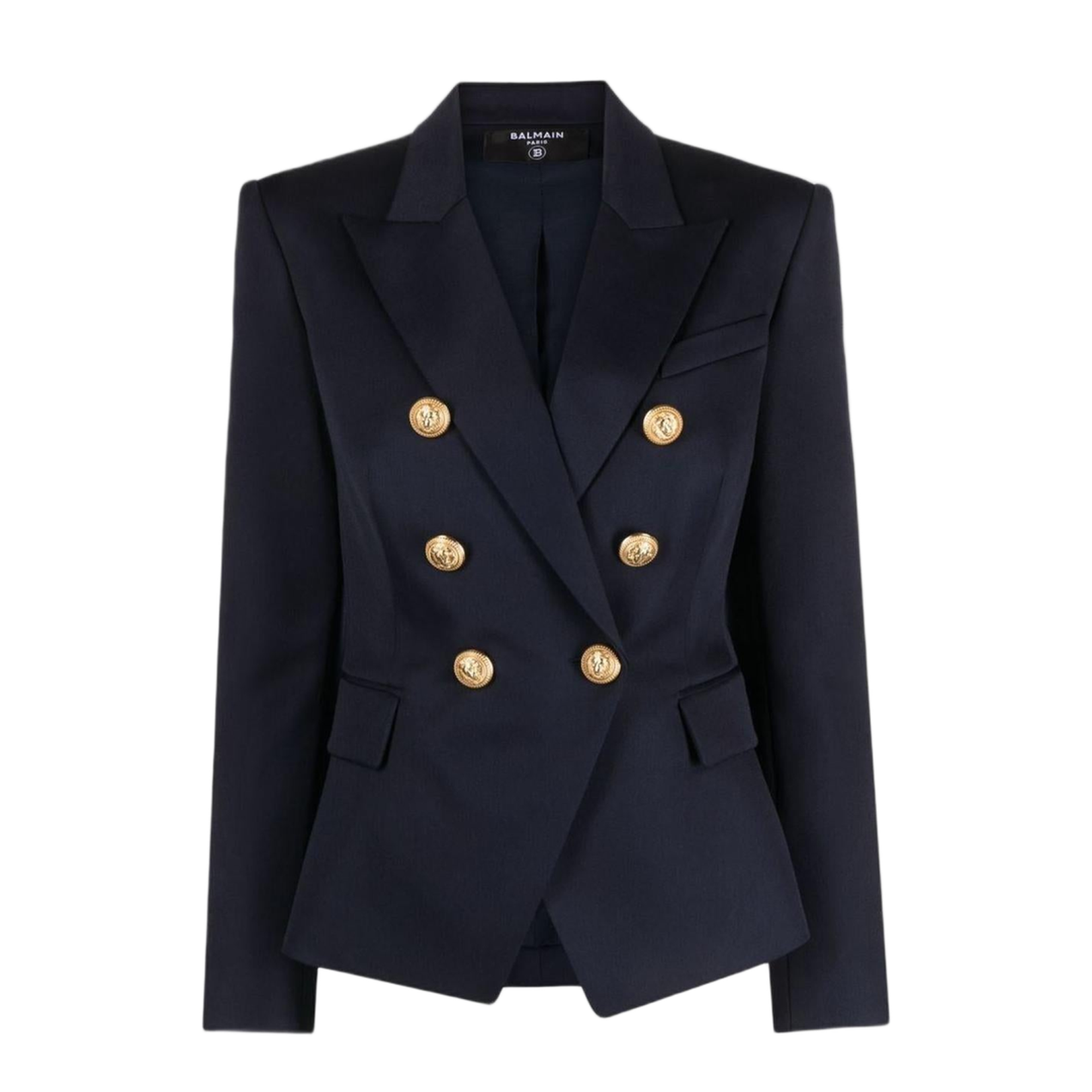 Fitted Double-Breasted Blazer Blue