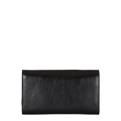 Crinkled Leather Wallet with Shuffle Chain
