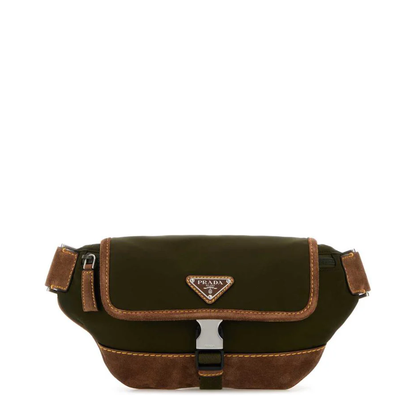 Re-Nylon and Suede Fanny Pack
