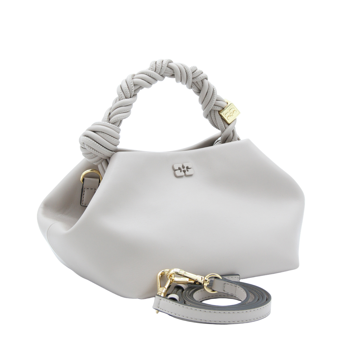 Bou Small Recycled Leather Blend Top Handle Bag - Oyster Gray